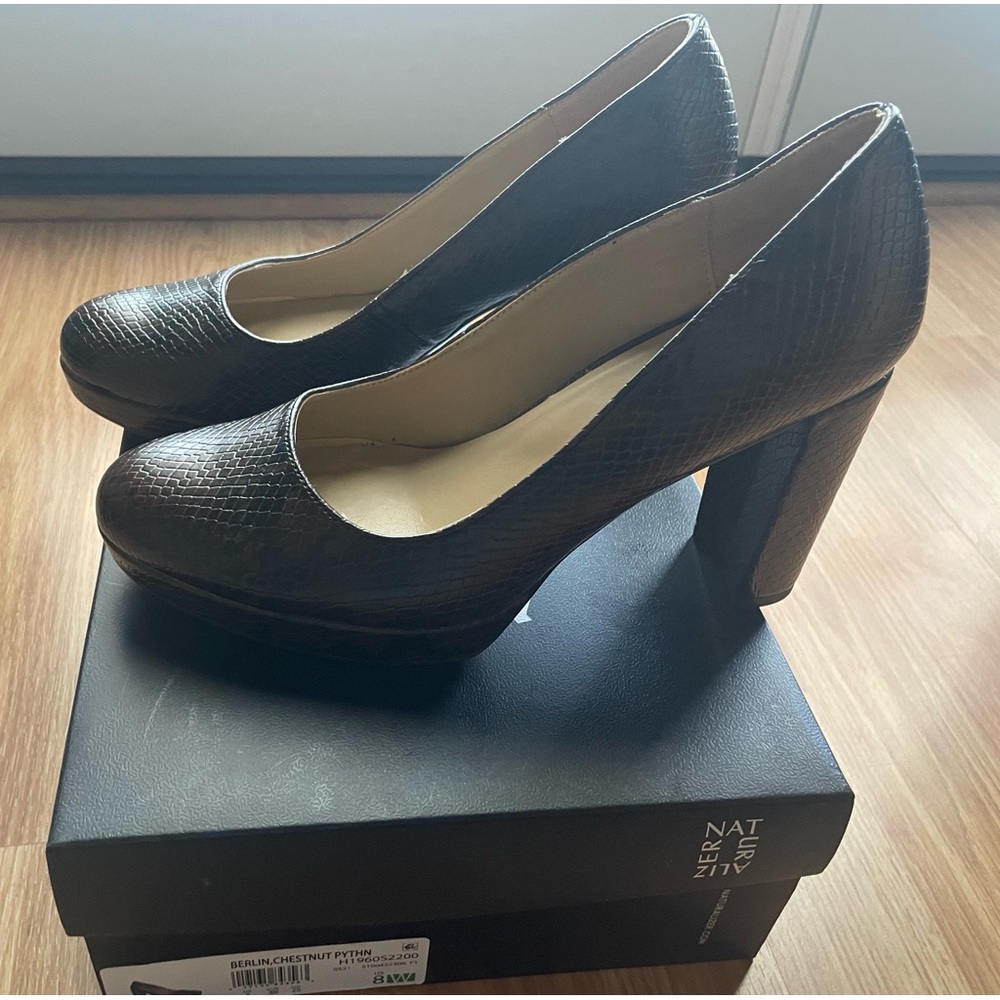 Naturalizer Pumps- Brown Python Style Print-Worn … - image 1